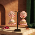 Gulbahar floral jhumka earrings in gold with spring-inspired desi design for Eid and mehndi - Ahmad K Collections