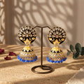 Neel Shab deep indigo blue jhumka earrings with South Asian craftsmanship for Eid and festive evenings - Ahmad K Collections