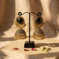 Noor-e-Siyah black and gold jhumka earrings with elegant desi detailing for Eid and evening occasions - Ahmad K Collections