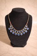 Hand-beaded lapis lazuli disc necklace in deep blue with artisan craftsmanship for festive and everyday wear - Ahmad K Collections