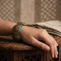 Rayan Kayan handcrafted desi bracelet with ornate gold and stone detailing for festive and bridal wear - Ahmad K Collections