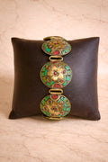 Hand-Inlaid Turquoise Medallion Bracelet